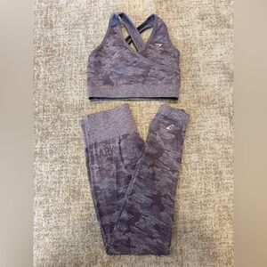 Camo lavender gymshark top